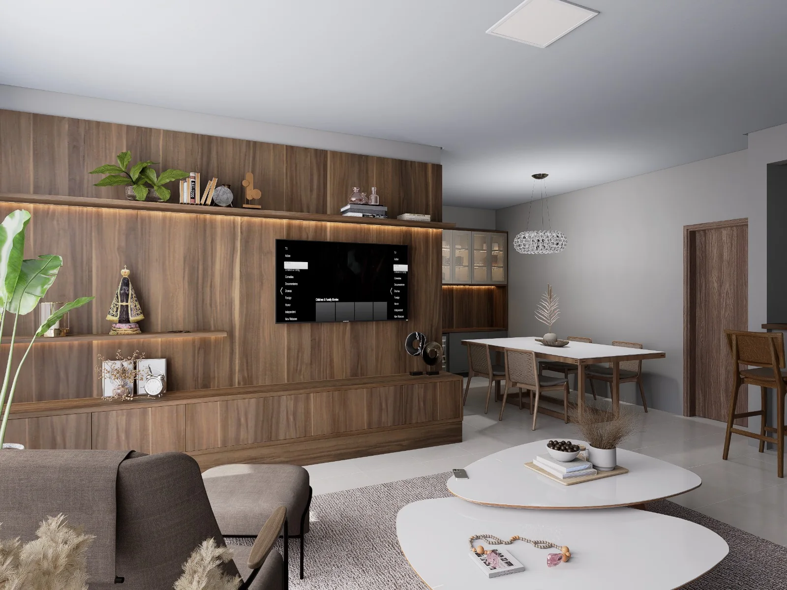Ambiente integrado — estar e jantar