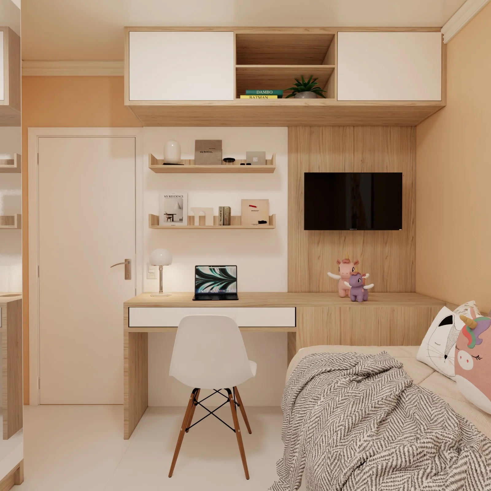 Quarto infantil — bancada de estudos